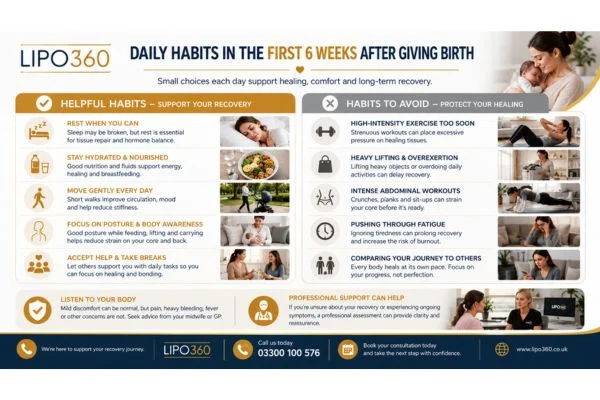 What to Do (and Avoid) in the First 6 Weeks After Giving Birth To Avoid Diastasis Recti 3 First 6 Weeks After Giving Birth To Avoid Diastasis Recti Royal Tunbridge Wells : Daily Habits in the First 6 Weeks After Giving Birth